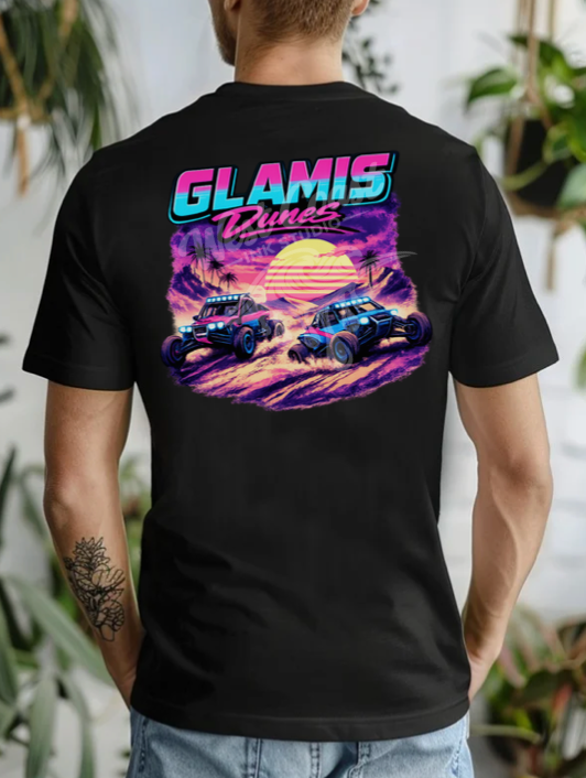 Glamis Dunes Retro Graphic Tee – Neon Sand Rails Off Road Shirt