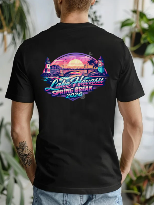 Lake Havasu Spring Break 2026 Retro Sunset Tee – Miami Vice Vibes