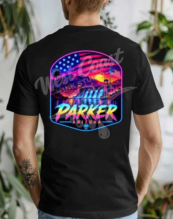 Parker Arizona Retro Neon Tank Top or T-Shirt | Parker Dam Colorado River Shirt