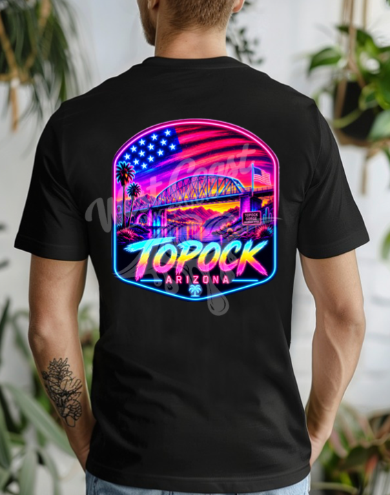 Topock Arizona Retro Neon Tank Top or T-Shirt | Topock Gorge Colorado River Shirt