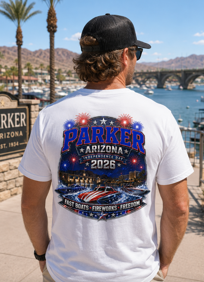 Parker Arizona Independence Day 2026 T-Shirt or Tank Top | Fast Boats, Fireworks & Freedom