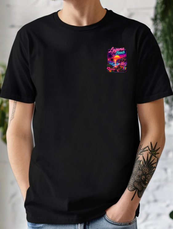 Laguna Beach California  | Neon Sunset Coast Graphic T-Shirt or Tank