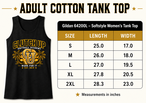 Clutch Up Softball Academy Black Adult Cotton Tank – Work For It