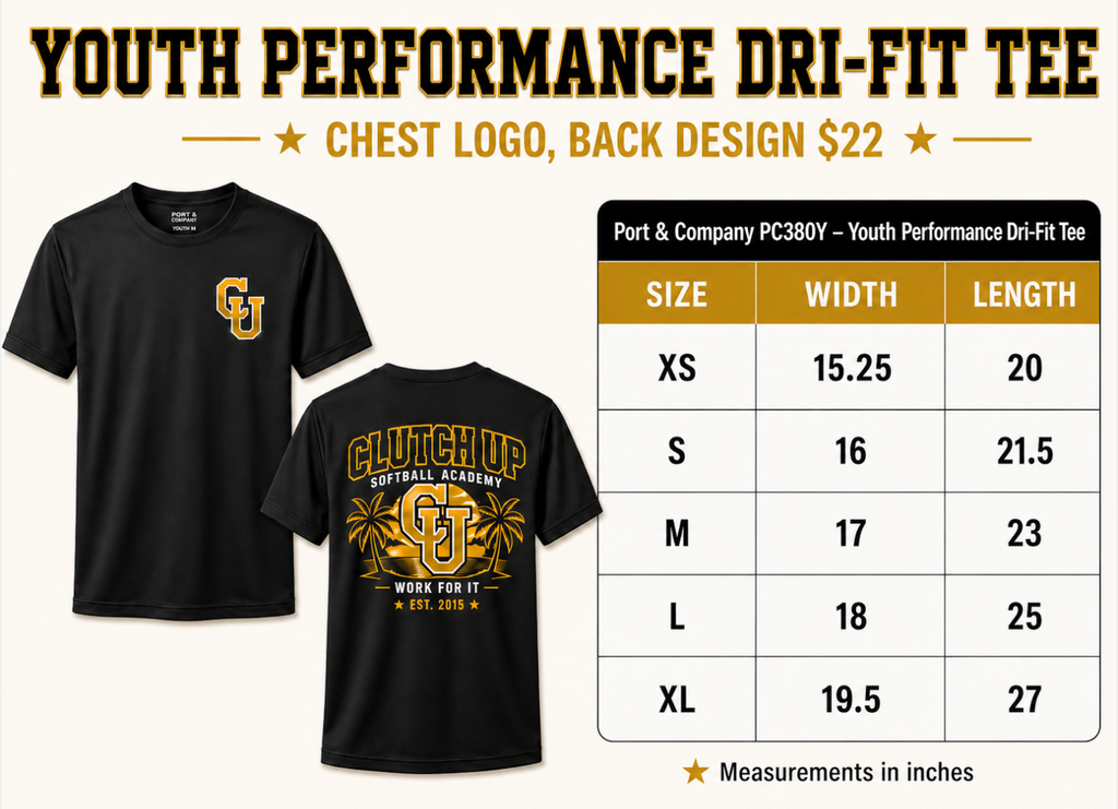 Clutch Up Youth Performance Dri-Fit Tee