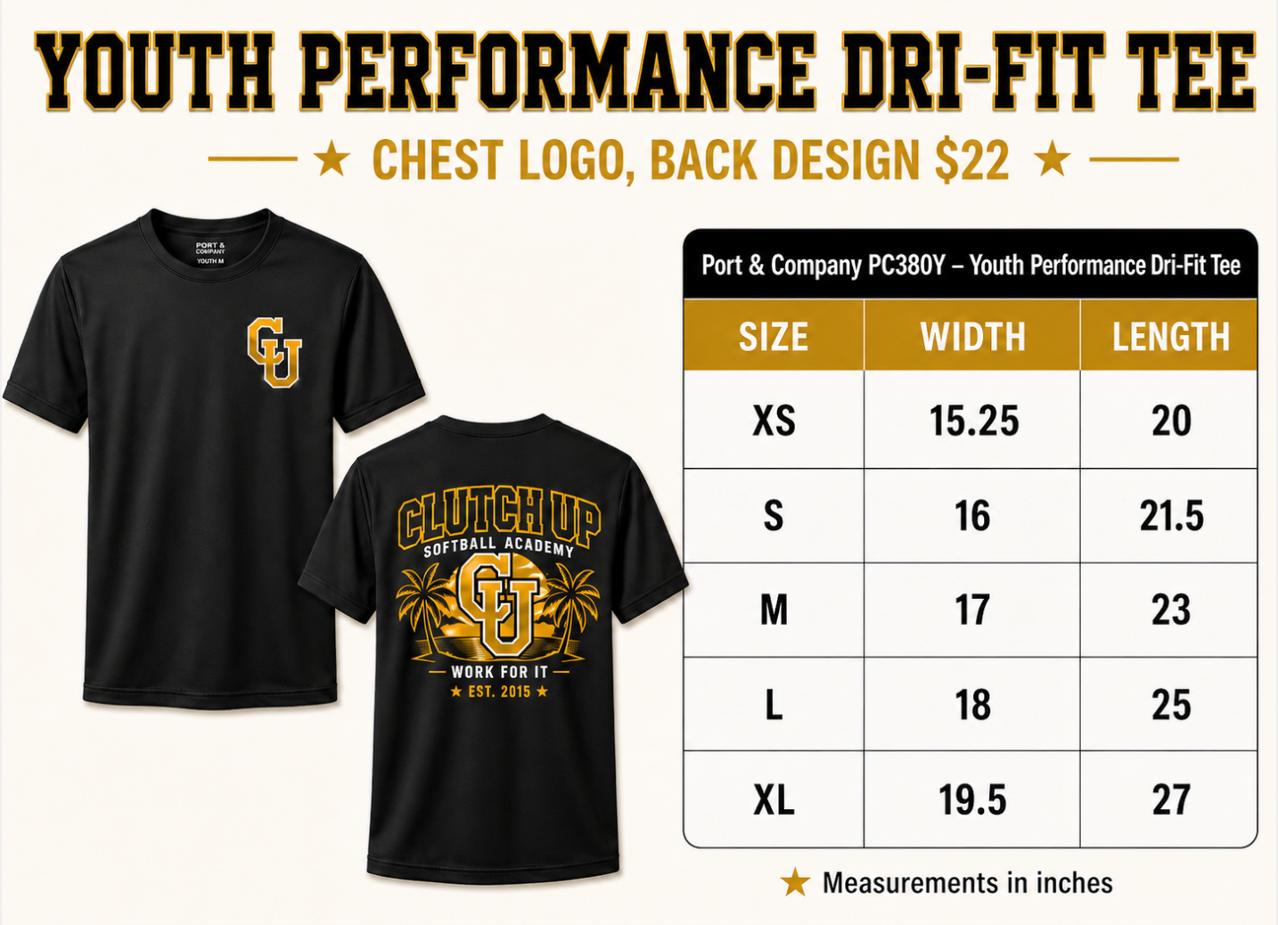 Clutch Up Youth Performance Dri-Fit Tee