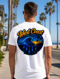 West Coast Ink Studio Classic Blue Wave Sunset Logo T-Shirt or Tank Top