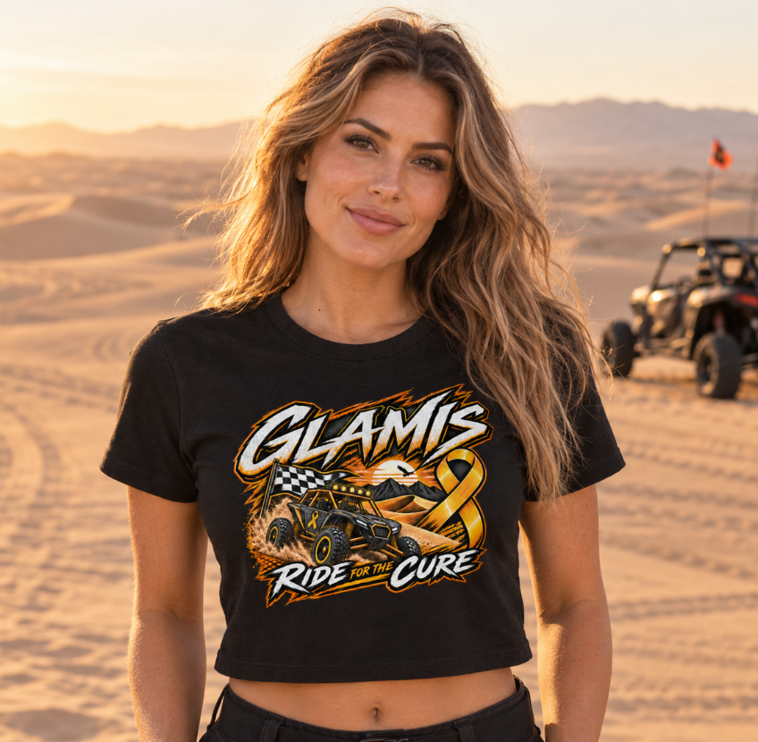 Ladies Glamis Ride for the Cure Childhood Cancer & Leukemia Awareness Crop Top