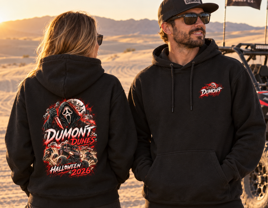 Dumont Dunes Masked Halloween 2026 Unisex Black Hoodie
