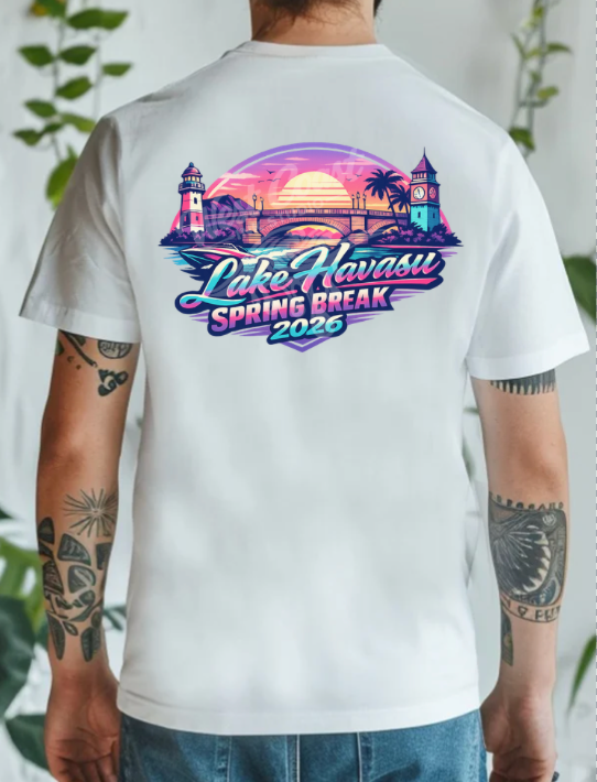 Lake Havasu Spring Break 2026 Retro Sunset Tee – Miami Vice Vibes