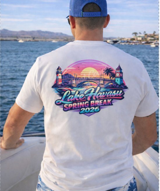 Lake Havasu Spring Break 2026 Retro Sunset Tee – Miami Vice Vibes