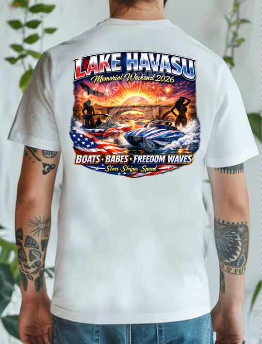 Lake Havasu Memorial Weekend 2026 Shirt – Boats, Babes & Freedom Waves Tee