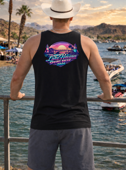 Lake Havasu Spring Break 2026 Retro Sunset Tee – Miami Vice Vibes