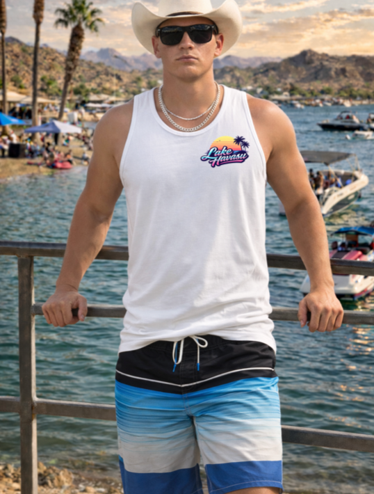 Lake Havasu Spring Break 2026 Retro Sunset Tee – Miami Vice Vibes