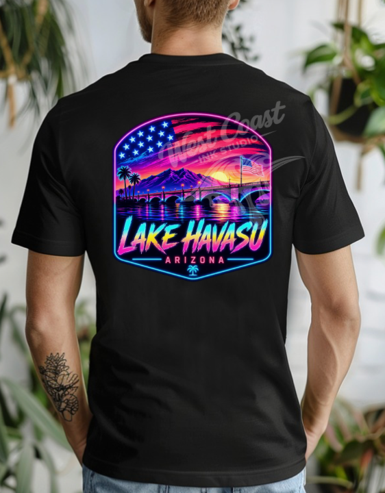 Lake Havasu Arizona Neon Sunset Tee