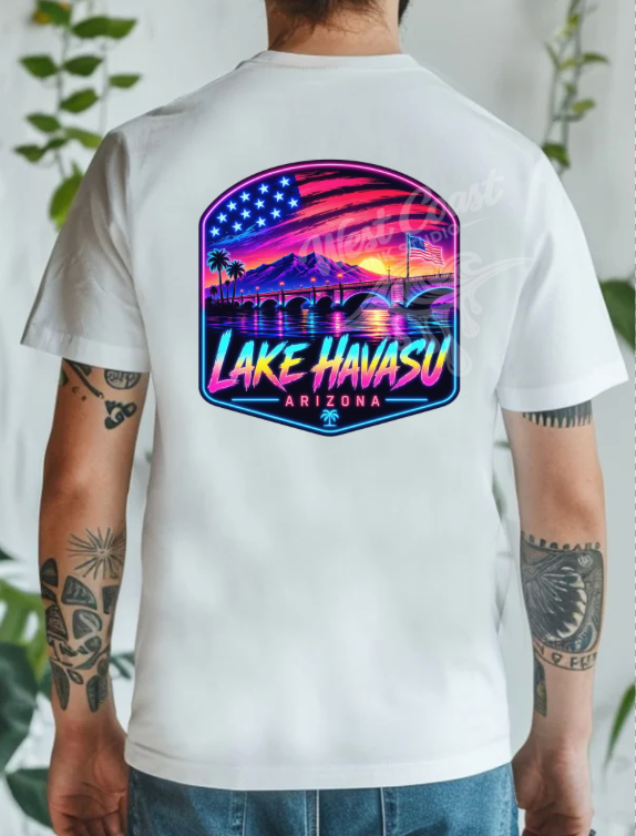 Lake Havasu Arizona Neon Sunset Tee