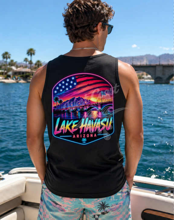 Lake Havasu Arizona Neon Sunset Tee