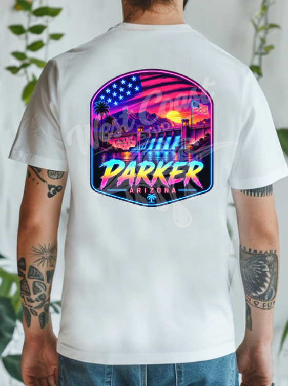 Parker Arizona Retro Neon Tank Top or T-Shirt | Parker Dam Colorado River Shirt