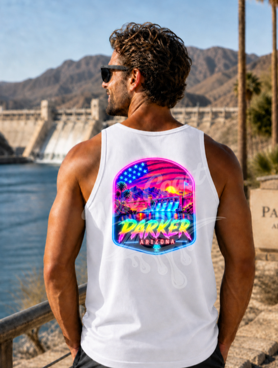 Parker Arizona Retro Neon Tank Top or T-Shirt | Parker Dam Colorado River Shirt