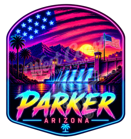 Parker Arizona Retro Neon Tank Top or T-Shirt | Parker Dam Colorado River Shirt