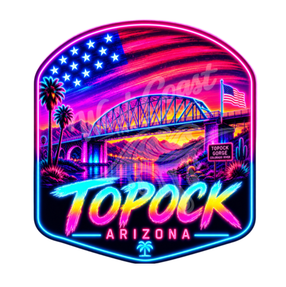 Topock Arizona Retro Neon Tank Top or T-Shirt | Topock Gorge Colorado River Shirt