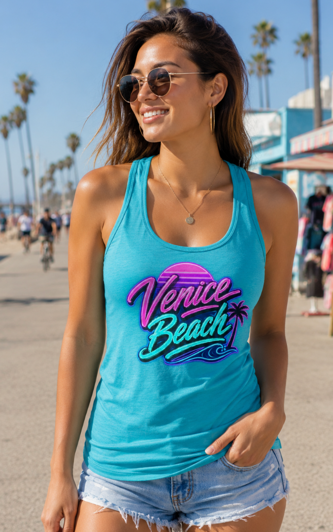 Venice Beach Neon Sunset Women’s Tank Top