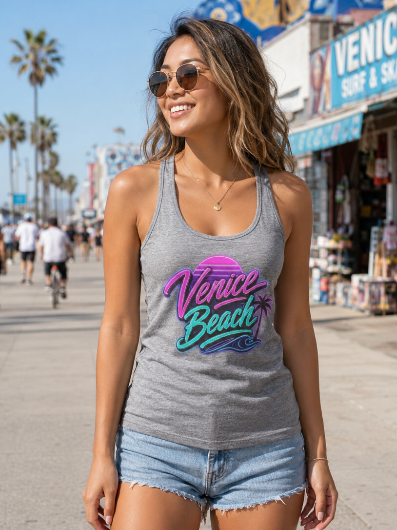 Venice Beach Neon Sunset Women’s Tank Top