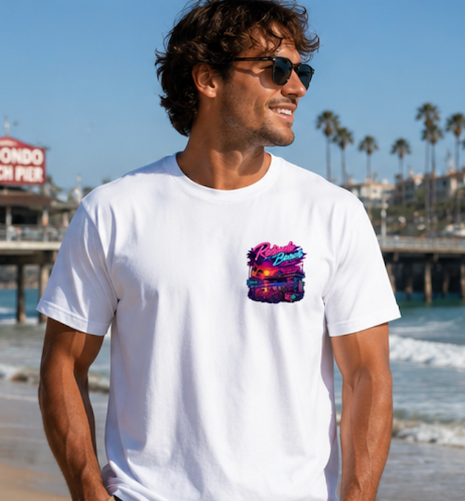 Redondo Beach California Neon Sunset Tank Top or T-Shirt