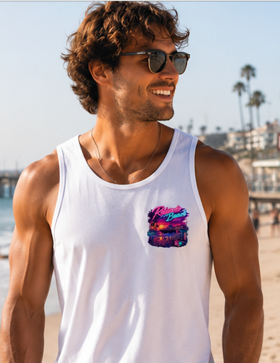 Redondo Beach California Neon Sunset Tank Top or T-Shirt