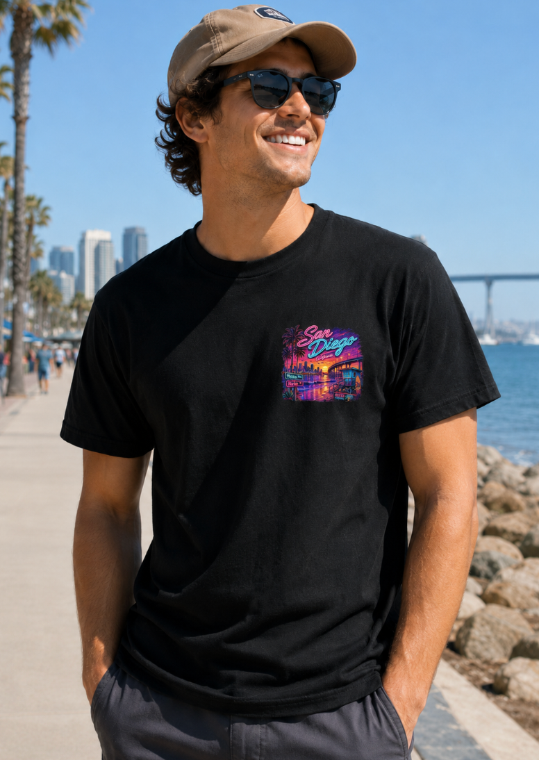 San Diego Neon Sunset Graphic Tee or Tank – Coastal California