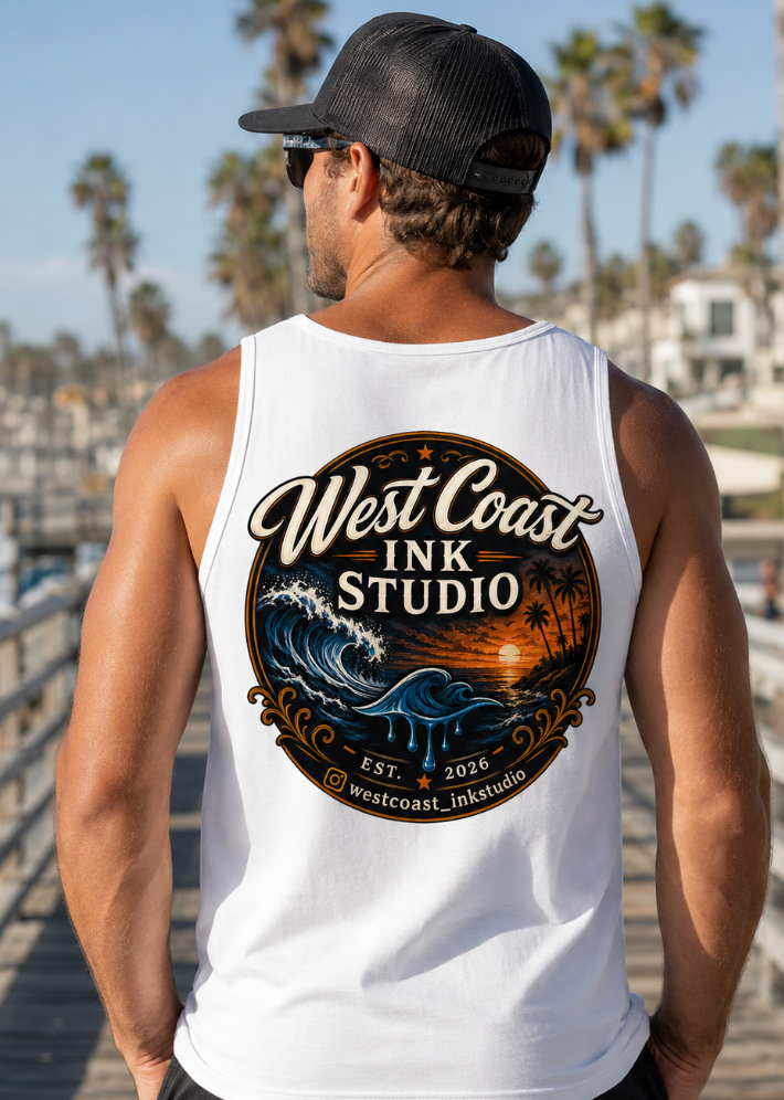 West Coast Ink Studio Signature Coastal Logo T-Shirt of Tank Top