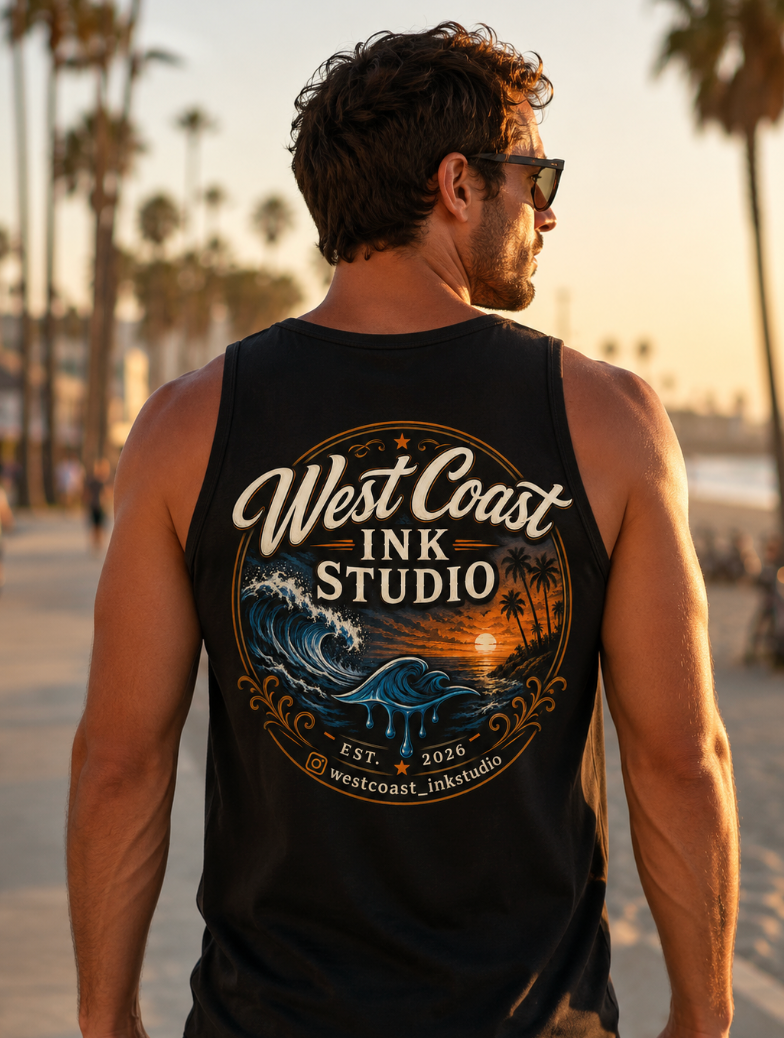 West Coast Ink Studio Signature Coastal Logo T-Shirt of Tank Top