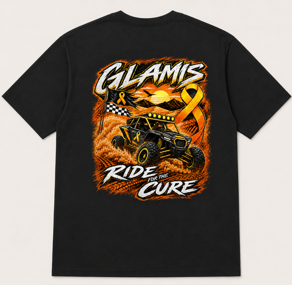 Men's Glamis Ride for the Cure Childhood Cancer & Leukemia Awareness Shirt