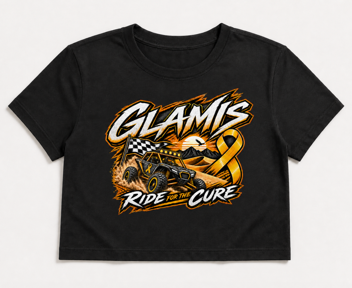 Ladies Glamis Ride for the Cure Childhood Cancer & Leukemia Awareness Crop Top