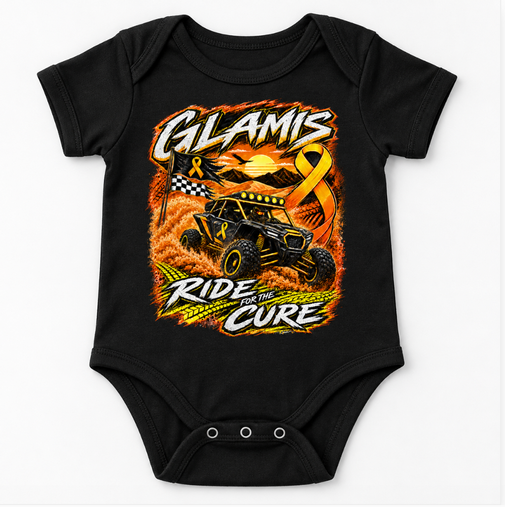 Baby Glamis Ride for the Cure Childhood Cancer & Leukemia Awareness Onesie