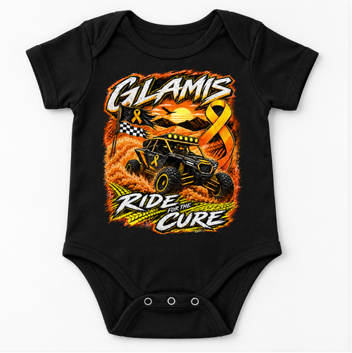 Baby Glamis Ride for the Cure Childhood Cancer & Leukemia Awareness Onesie
